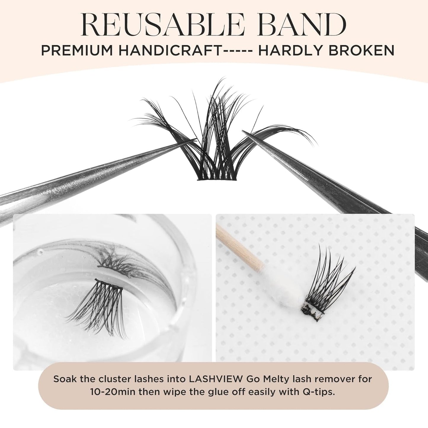 PopUp Lash Clusters 144 Pcs Cluster Lashes DIY Cluster Eyelash Extensions Mega Volume Reusable Individual Lashes Cluster Volume Look Super Thin Band & Soft(D10)