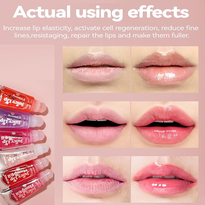 Lip Plumper Lip Gloss, Instant & Long-Term Lip Plumper, Roll On Lip Plumping Lip Gloss, Extreme Lip Plumper, Maximum Plump Extra Strength Lip Plumper for Women (#05)