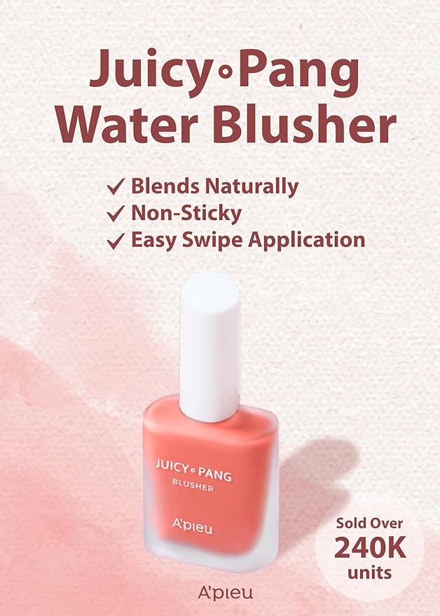 A'PIEU JUICY-PANG WATER BLUSHER (CR02 - Do You Like Persimmon?) Korean Liquid Blush For Cheeks K Beauty Makeup