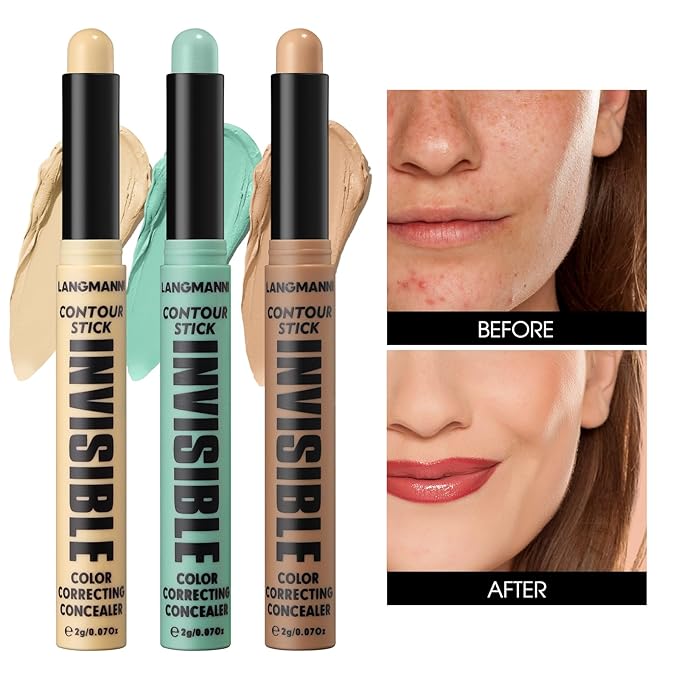 Jolilab 4 Color Contour Stick Concealer Stick Cream Palette Contour Multifunctional Contouring Makeup Kit for Face Highlighter Makeup Stick Set Long Lasting & Waterproof(02+03+04+06, 1)