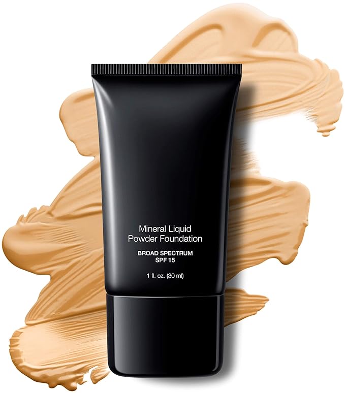 Jolie Mineral Liquid Powder Foundation SPF 15 1 Fl. Oz. Hypoallergenic - For All Skin Types (Almond)