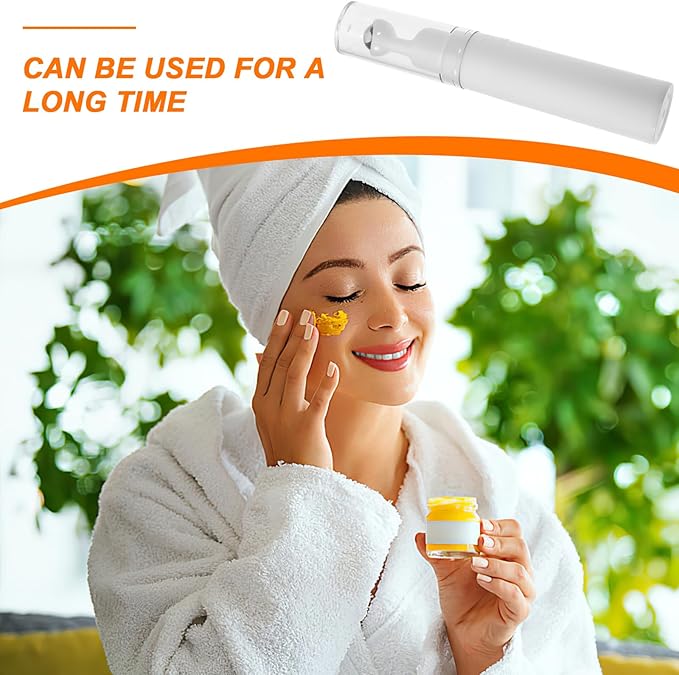 balacoo Creami Buttercream Essential Oil Eye Creams Refillable Cream Bottle Empty Roller Ball Applicator Eye Cream Applicator White Portable Acrylic Dispensing Bottle Travel