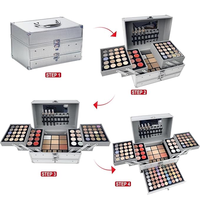 VERONNI 132 Colors All In One Makeup Palette For Women, Eyeshadow Makeup Palette Set, Professional Full Eye Makeup Kit Lipstick Concealer Contour Face Makeup Cosmetics Kit (132 colors)