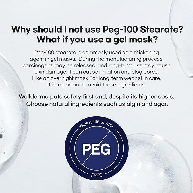 WELLDERMA Sapphire Collagen Face Mask Premium Impact Fitting Overnight Face Mask 16EA-Korean Face Sheet Mask for all skin type-Hydrating facial mask sheets-Patented Structure Hydrogel Type-Niacinamide