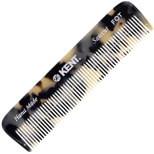Kent FOT TW Fine Tooth Comb for Men - Handmade Pocket Comb for Travel, Styling, Fine or Thinning Hair, Mustache and Beard Care Handpolished Saw-Cut Made in England