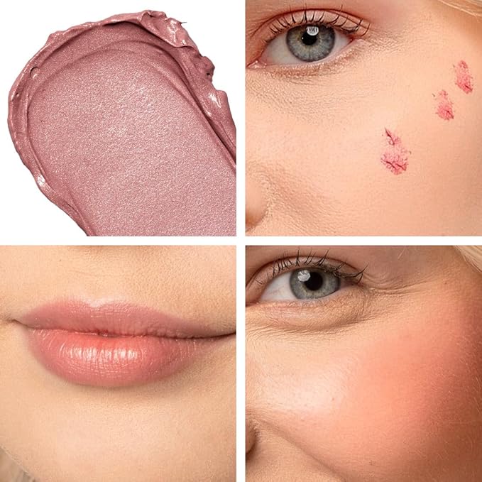 Palladio Liquid Blush for Cheeks & Lips 2-in-1 Makeup Face Blush, Weightless Cream Formula, Smudge Proof Long-Wearing Pigmented Blush, Natural Look Makeup Face Blushes, Shimmer Finish, Dainty