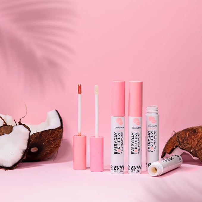 Coconut Lip Oil | Clear Transparent Lip Treatment with Coconut Oil | Moisturizing Lip Oil | Vegan & Cruelty Free Lip Oil | 99% Natural Lip Oil | Piña Colada 5 ml (Transparent)