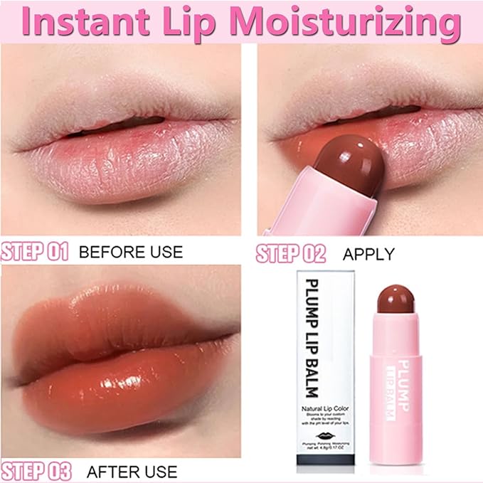 Color Lip Balm Hydrating, Tinted Lip Balm for Women, Lip Lightening Balm for Dark Lips, Lip Balm For Dry Cracked Lips, Moisturizing Plumping Lip Balm, Lip Treatment for Very Dry Lips, 4.8G