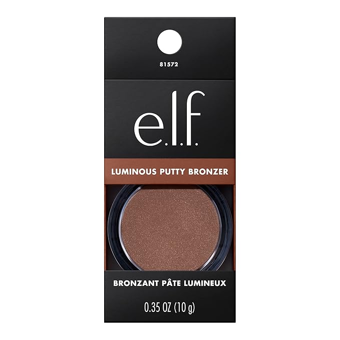 e.l.f. Luminous Putty Bronzer, Lightweight Putty-to-Powder Bronzer For A Radiant, Glowing Finish, Highly Pigmented, Vegan & Cruelty-Free, Get Glowing