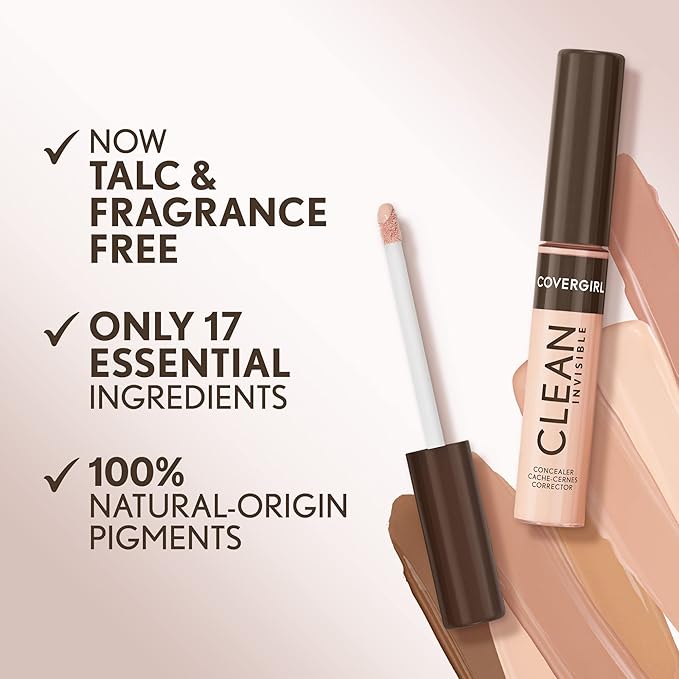 Covergirl Clean Invisible Concealer, Lightweight, Hydrating, Vegan Formula, Light Ivory 103, 0.23oz