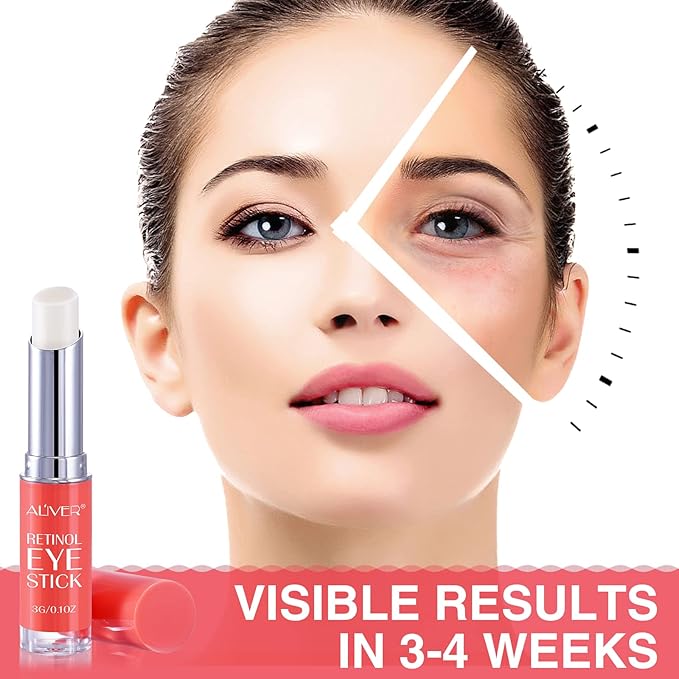 Retinol Eye Stick, Retinol Eye Cream for Dark Circles and Puffiness, Under Eye Cream Anti Aging, Eye Cream for Puffiness and Bags under Eyes, Brightening Eye Balm Reduces Fine Lines and Dark Circles