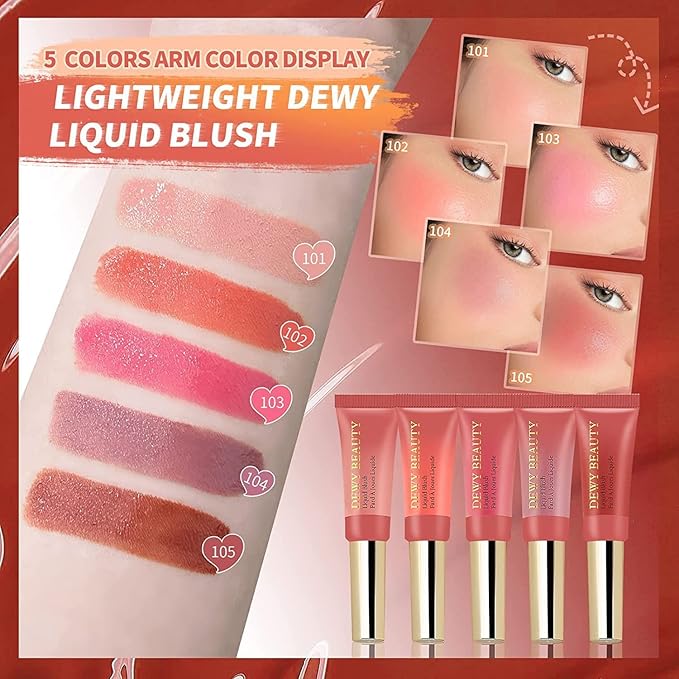 3 Color Blush Beauty Wand, Soft Matte Lightweight With Cushion Applicator Creamy Natural Shimmer Blendable Face Blush. (103# Rosa-Cool Pink+104# Cheery-Dark Rose+105# Ardour -Terracotta)