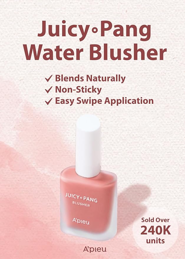 A'PIEU JUICY-PANG WATER BLUSHER (PK03 - Guava Pearl) Korean liquid blush for cheeks k beauty makeup