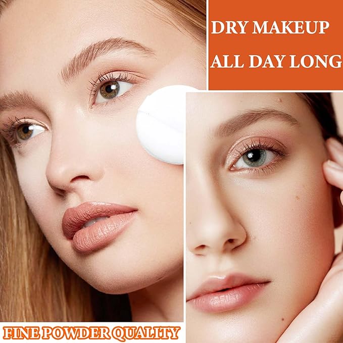Oil Control Loose Face Powder,Translucent Setting Powder With a Powder Puff Long Lasting Makeup Covering Blemishes Brightens Skin Tone,Natural Matte Loose Powder for Women（1）