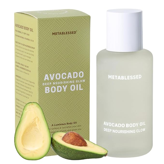 Avocado Dry Body Oil - Deep Nourishing Glow, Fast Absorbing & Non-Greasy Body Moisturizer. Luxurious Soothing Aromatherapy. Sensitive Skin Safe, Clean Beauty 3.38 fl. oz