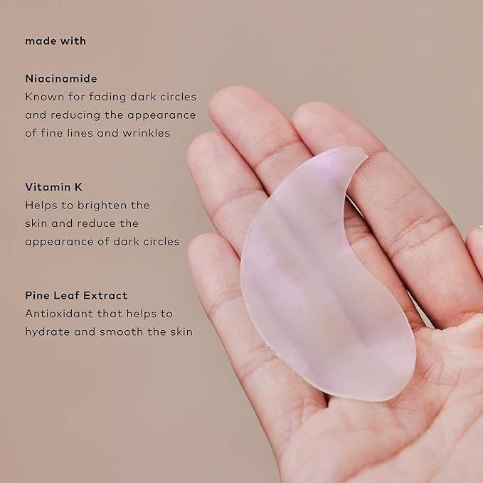 The Good Patch Brighten Up Hydrogel Under Eye Patches for Dark Circles and Puffy Eyes, Made with Niacinamide, Vitamin K, Pine Leaf Extract, Clinically Proven (6 Total Patch Sets)