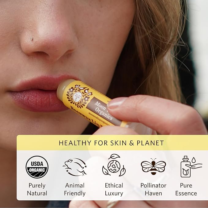 Moon Valley Organics Beeswax Lip Balm for Moisturizing Lips and Cuticles (COOL MINT VANILLA, 3-Pack)