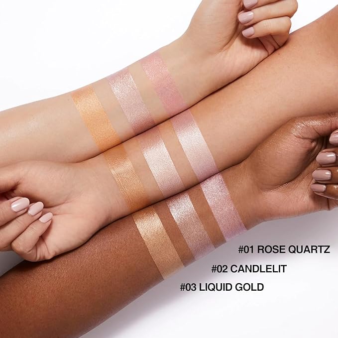 URQT Highly Pigmented Liquid Contour Highlighter - Built-in Sponge Tip Sculpted Complexion Wand Contour Non-Greasy Long Lasting Natural Weightless Buildable Highlighters Contour Contouring Bronzer (#01 ROSE QUARTZ)