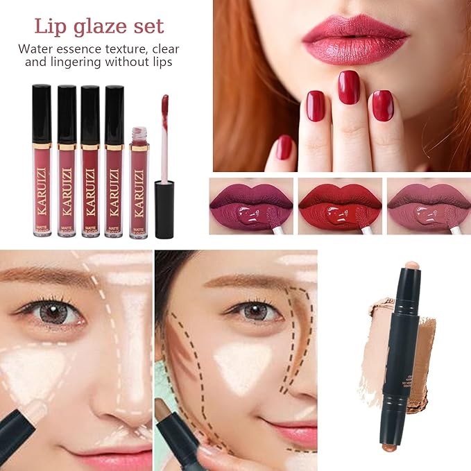 All in One Makeup Kit, Includes 20 Colors Eyeshadow Palette, RUIGPRO Foundation & Face Primer, Makeup Brush, Makeup Sponge, Eyebrow Soap, Winged Eyeliner Stamp, Gift Set for Women, Girls & Teens