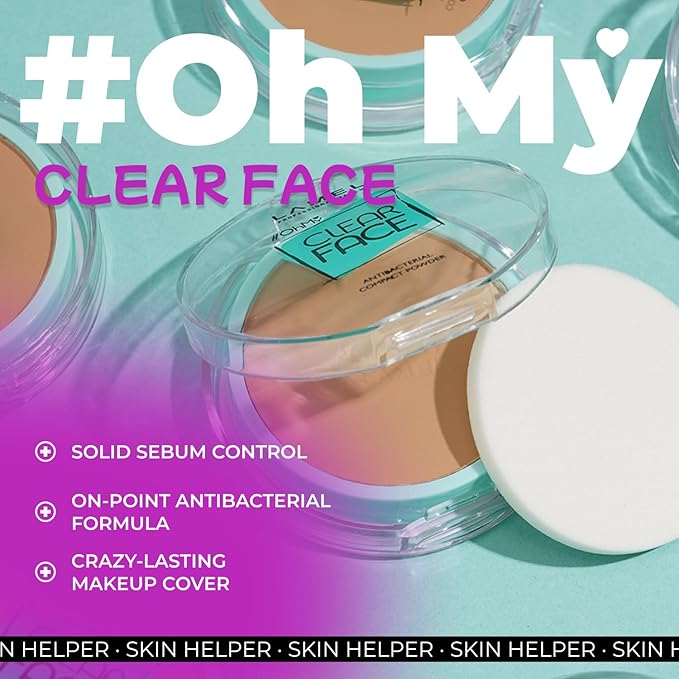 Lamel OhMy Clear Face Powder - Light Natural Coverage & Suet Control - Cruelty Free - Sand Beige N.405