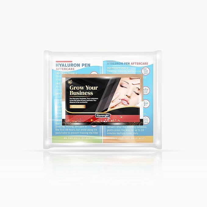 100 Pack - Premium Hyaluron Pen Lip Filler Aftercare Instructions Card 2 x 3.5" Accessories Supplies Kit Care - HP12A100_N