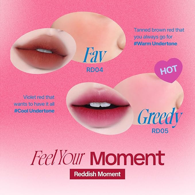 Lip&Cheek Blurry Pudding Pot | Reddish Moment - Ambitious | Makeup Blush, Buildable Lightweight, Multi-Use Soft Matte Finish | 5g