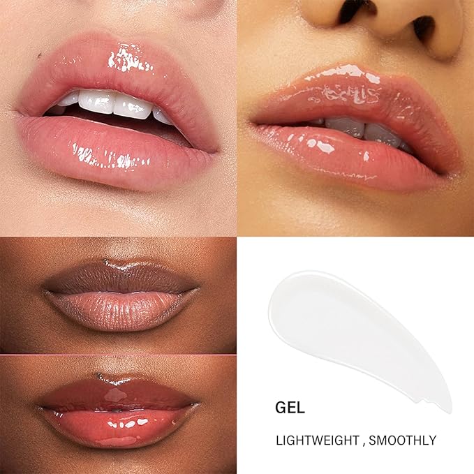 Glow Lip Balm,Moisturizing Lip Balm for Dry Cracked Lips,Hydrating Lip Balm with Glossy Finish,Moisturizers & Treats Lips Nourishing Lip Care Lip Repair Gel Peptide Lip Treatment (03# Salted caramel)