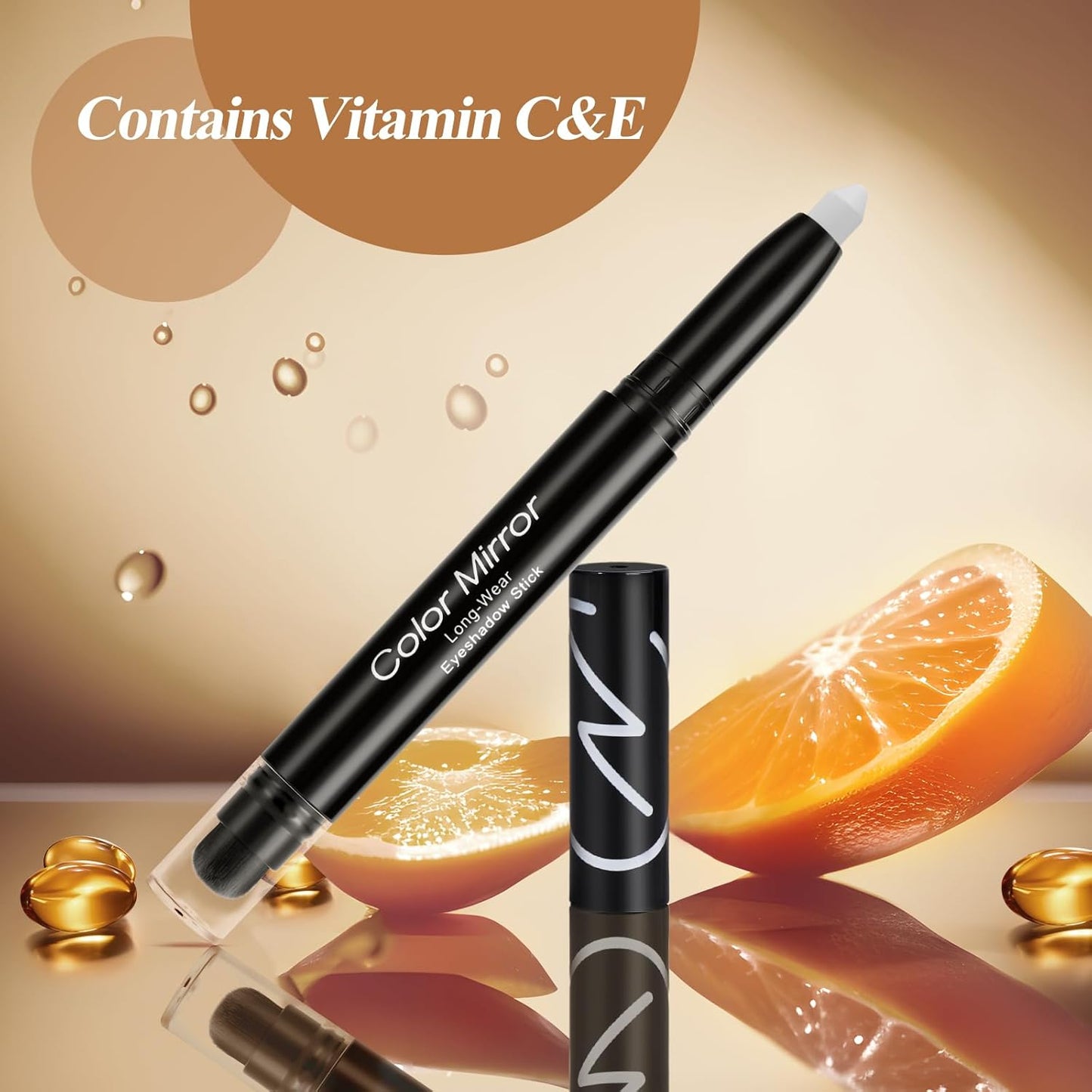 Longwear Cream Eye Shadow Sticks(64 Snowflake Matte), Smudge-Proof, Waterproof Eyeshadow,Silky Formula Glitter With Makeup Brush,Pure White