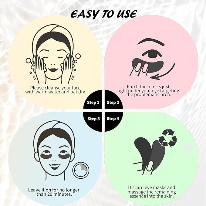 Under Eye Patches(8 Pairs), 24K Gold, Caffeine, Hyaluronic Acid, Aloe Vera Eye Masks for Dark Circles Puffy Eyes Undereye Bags, Eye Skin Care Gift Set for Bachelorette Party Favors