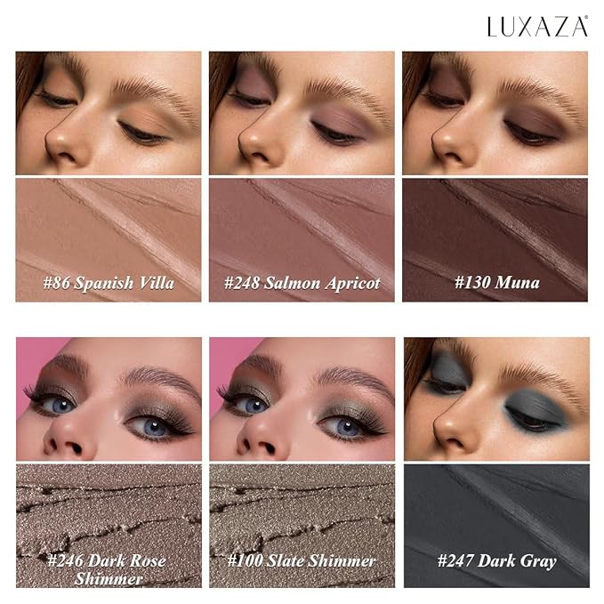 6PCS Neutral Eyeshadow Stick Makeup Set, Matte Cream Eye Shadow Eyeliner Brightener Pencil Crayon - B3 Iced Oat