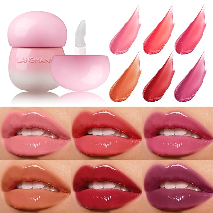 Glow Lip Balm Long-Lasting Moisturizing Lip Gloss, Plumping Lip Oil, Tinted Lip Balm Nourishing Lip Care For Dry Lips, Moisture Lip Repair Hydrating Lip Sleeping Mask Not Sticky Lip Stain(3# Rose Red)