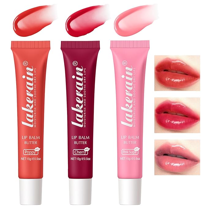 Lip Butter Balm, Day/Night Hydrating Lip Mask, Moisturizing Lip Balm Butter, Ultra-Nourishing Lip Care Moisturizer, Lip Butter Gloss Shine Lip Glow Oil Makeup#4#5#6