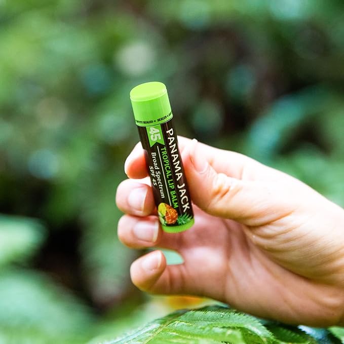 Panama Jack Sunscreen Lip Balm - SPF 45, Flavor Pack, Broad Spectrum UVA-UVB Sunscreen Protection, Prevents & Soothes Dry, Chapped Lips (Mango/Tropical)