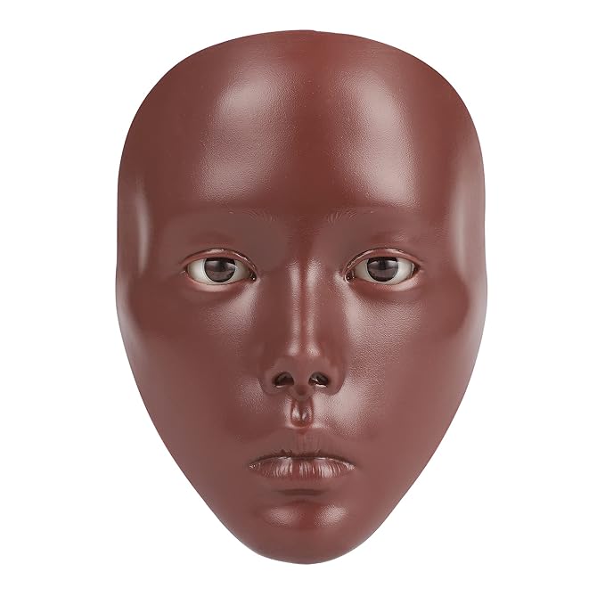 Makeup Practice Mannequin Face, 5d Reusable Silicone Makeup Practice Board Full Face with Makeup Brushes Sponge Set and Eyeshadow Board Makeup Kit for Emerging Makeup Artist, Girl's Gift