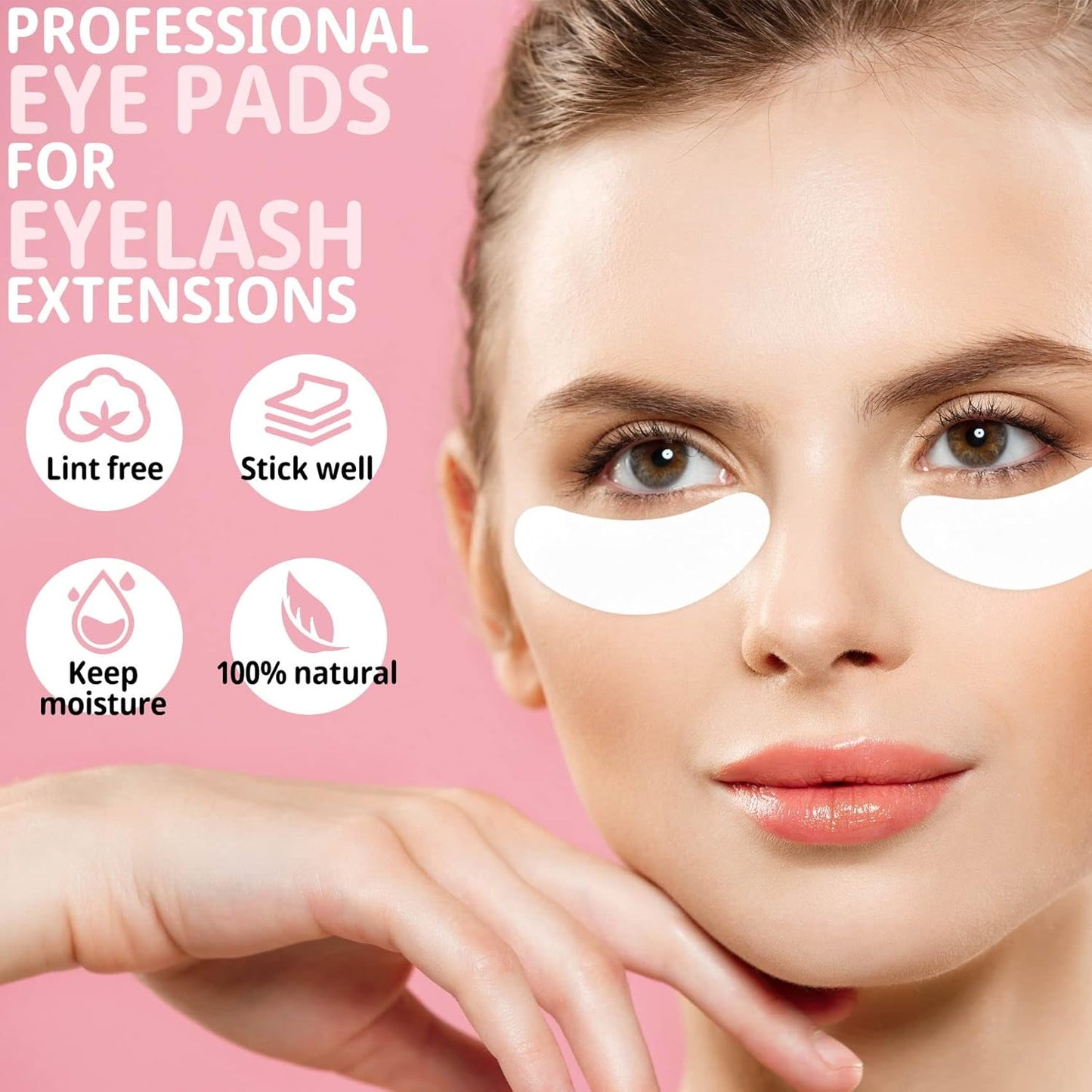 50 Pairs Under Eye Patches, Isolation Eyelash Extension Pads, Under Eye Gel Pads for Pro Salon and Individual, DIY Lashes Extension Supplies (Pink)