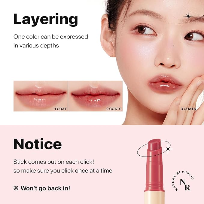 Nature Republic HONEY MELTING LIP 6-10 (07 LYCHEE) K-BEAUTY, Lip Plumper, Tint, Balm, Korean, Lip GlossCute, Glow