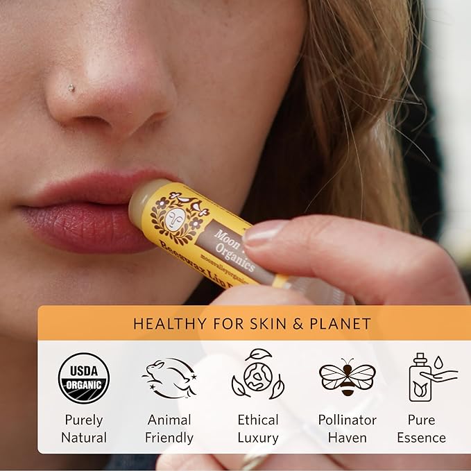 Moon Valley Organics Beeswax Lip Balm for Moisturizing Lips and Cuticles (ZINGY CINNAMON, 3-Pack)