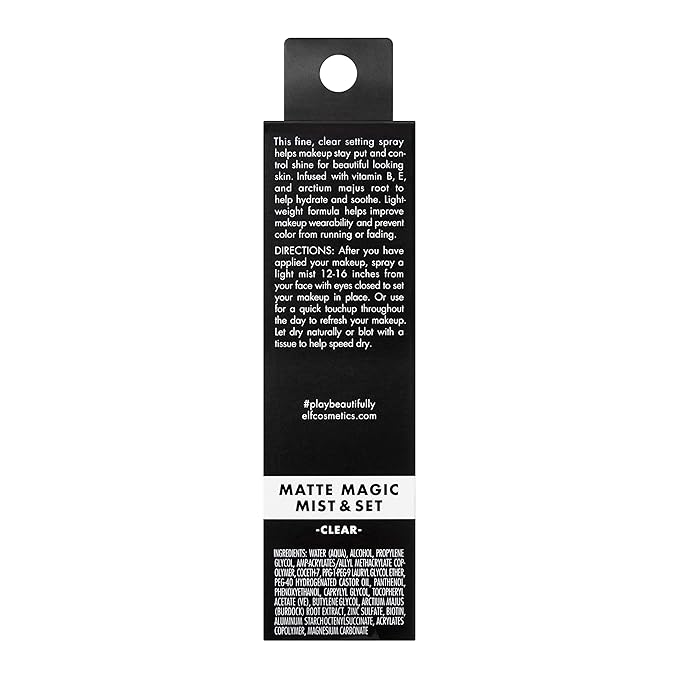 e.l.f. Matte Magic Mist & Set - Small, Lightweight, Long Lasting, Mattifying, Revitalizes, Controls Shine, Refreshes, Hydrates, All-Day Wear, 2.0 Fl Oz