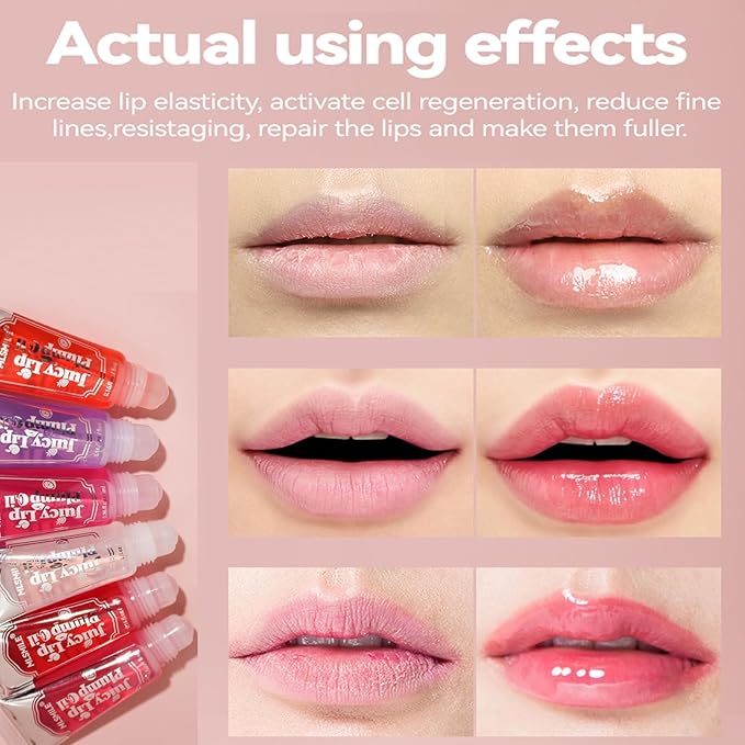 Lip Plumping Booster, Spicy Roll On Lip Plumper Gloss Lip Plumping Oil, Ultra-Hydrating & Nourishing, Lip Enhancer Lipstick, Glossy Finish Fuller Natural Lip Gloss for Women Girls (#02)