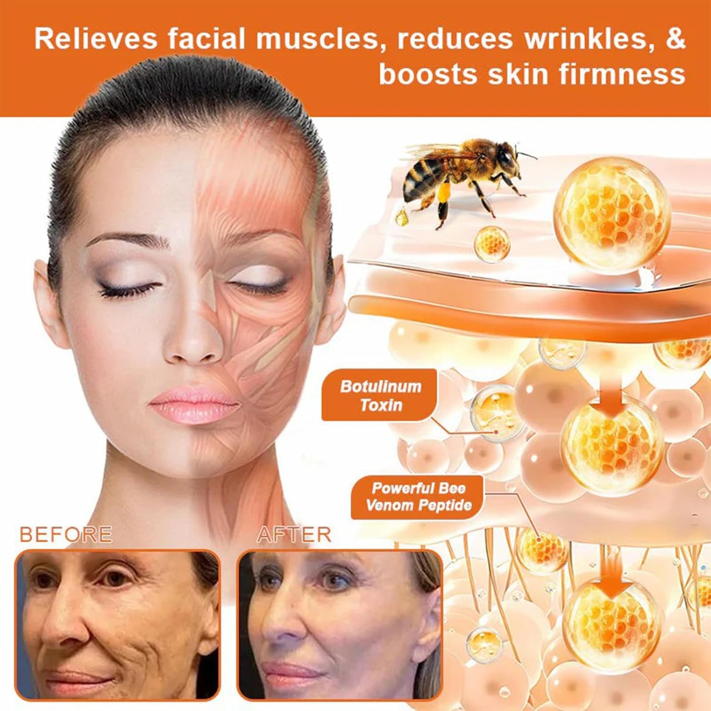 Bee Venom Comprehensive Cream, Professional bee venom cream for Removing and Repair, Bee Venom Skin Treatment Cream, Natural Serum Suitable for All Skin Types (1 Pack)