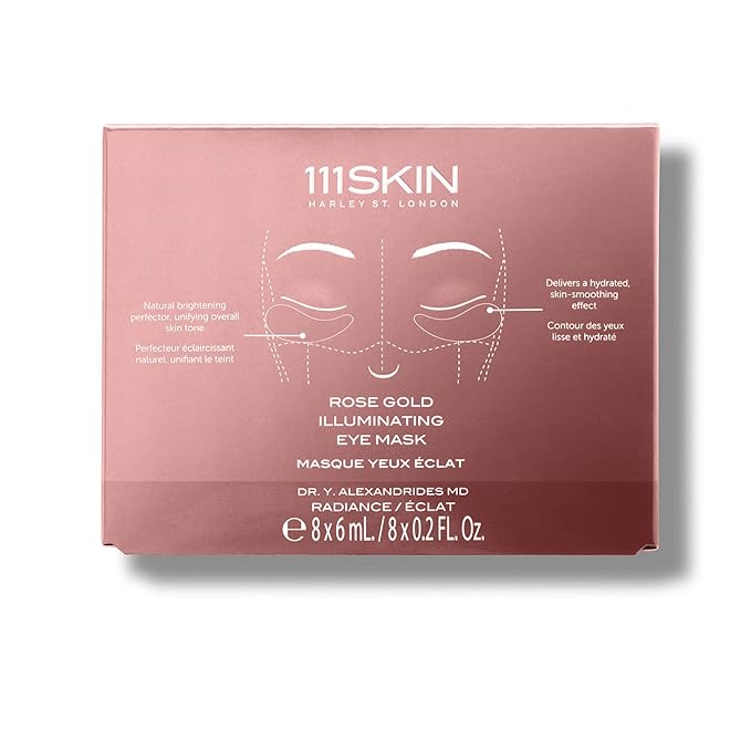 111SKIN Rose Gold Illuminating Eye Mask | Fragrance Free | Target Pigmentation | Illuminate Under-Eyes | Set of 8 (0.2 oz each)