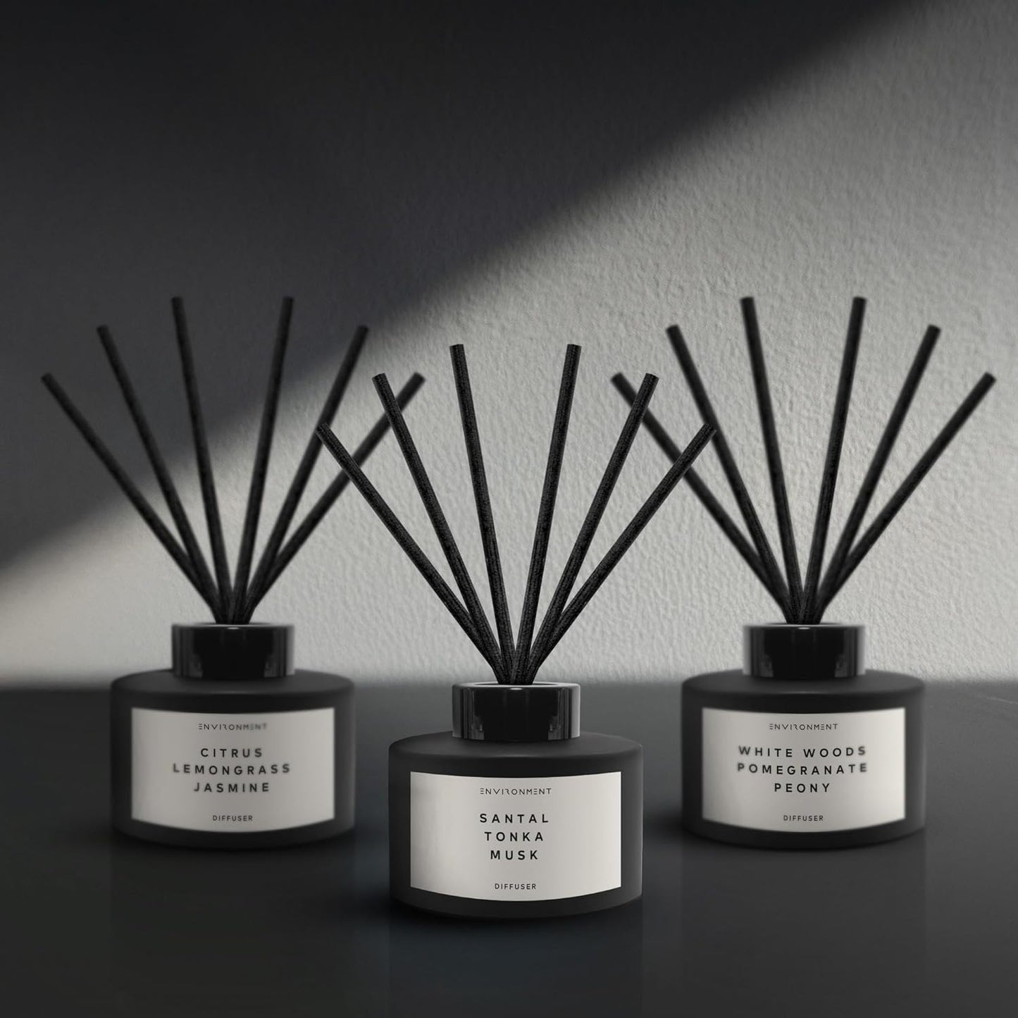 Environment Inspired by 5-Star Hotels HCS Reed Diffuser, 200ml Luxury Scented Aromatherapy (Sandalwood | Vanilla | Amber) Reed Diffusers for Home, Diffusing Oil Fragrance, Home Fragrance Products