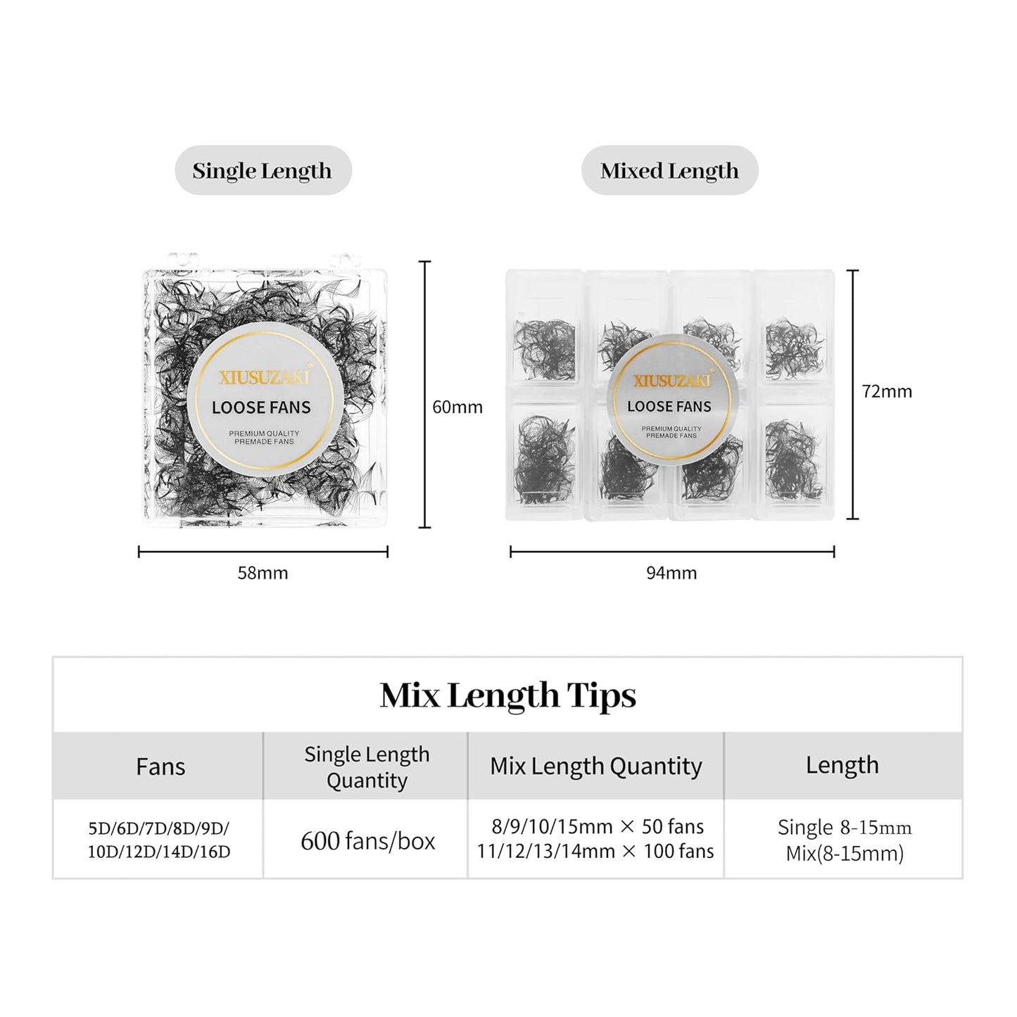 Premade Fans Eyelash Extensions 600 Fans 10D Premade Lash Fans Volume Lash Extensions 0.03 Thickness Eyelash Extension D Curl 13mm Fluffy Soft Handmade Loose Fan(600Fans-10D-0.03-D,13mm)