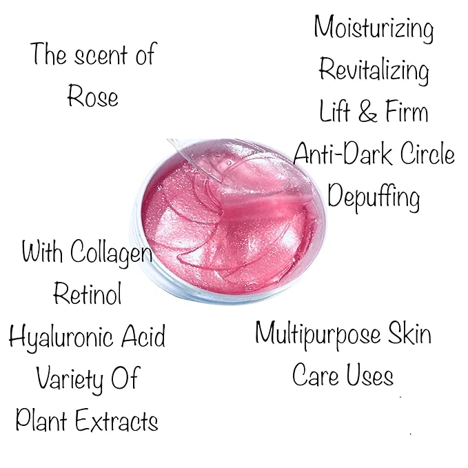 Under Eye Bags Treatment, Rose Eye Mask, Eye Treatment Mask, For Moisturizing,Revitalizing, Lift & Firm, Anti- Dark Circle, Depuffing. Cruety-Free. (60 Pieces)