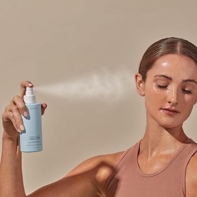 NuFACE Supercharged IonPlex Facial Mist - 3-in-1 Ultra-Fine Hydrating Face Mist & Pore Minimizer with Hyaluronic Acid + IonPlex Technology to Lock in Moisture and Enhance Microcurrent Treatment (5 oz)