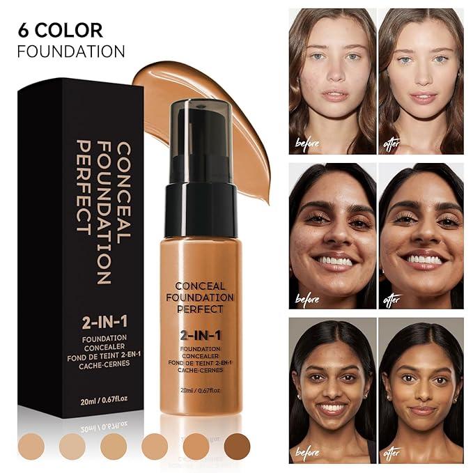 Glow Contour Face Liquid Foundation Bronzer Highlighter Illuminator Moisturize Cream Contour Concealer Blendable & Smooth Glowing Skin Lightweigh Luminizing Long Lasting Face Contouring Makeup
