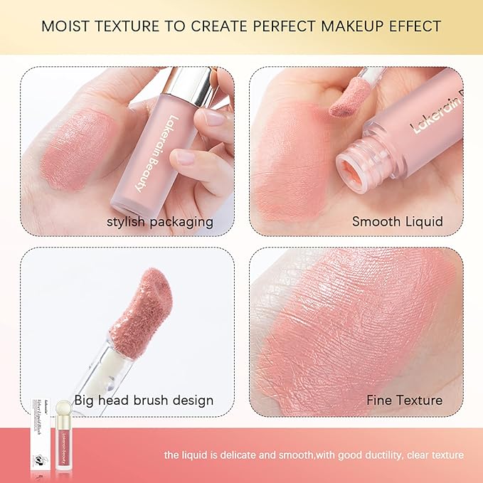 Liquid Blush, Soft Cream Liquid Blush for Cheeks, Light Weight,Long Lasting, Smudge Proof, Natural-Looking, Dewy Finish, For Natural-looking Flush & Everyday Wear(03#)