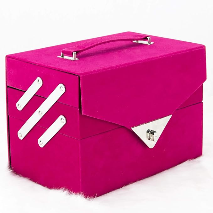 72pcs Makeup Gift Set Kit Train Case With Extendable Trays (eyeshadow, Blushes, Lipstick & More) - Vmk1504