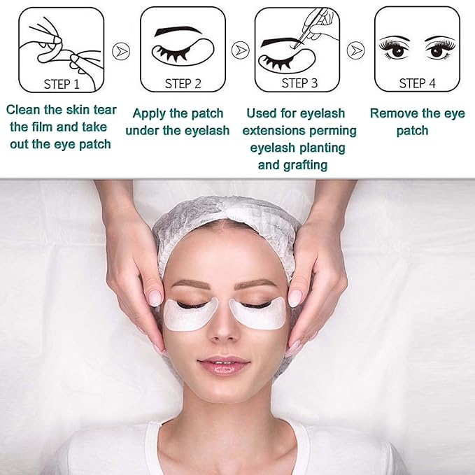 50 Pairs Under Eye Pads, Lint Free Lash Extension Eye Gel Patches for Beauty Salon False Eyelash Extensions Grafting, Hydrogel Eye Mask Beauty Makeup Tool