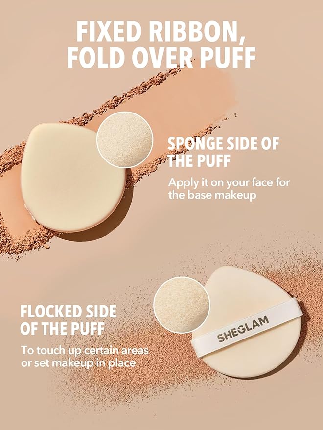 SHEGLAM SKin-Focus Full Coverage Powder Foundation Oil-Control Lightweight Face Pressed Powder Makeup-Chestnut